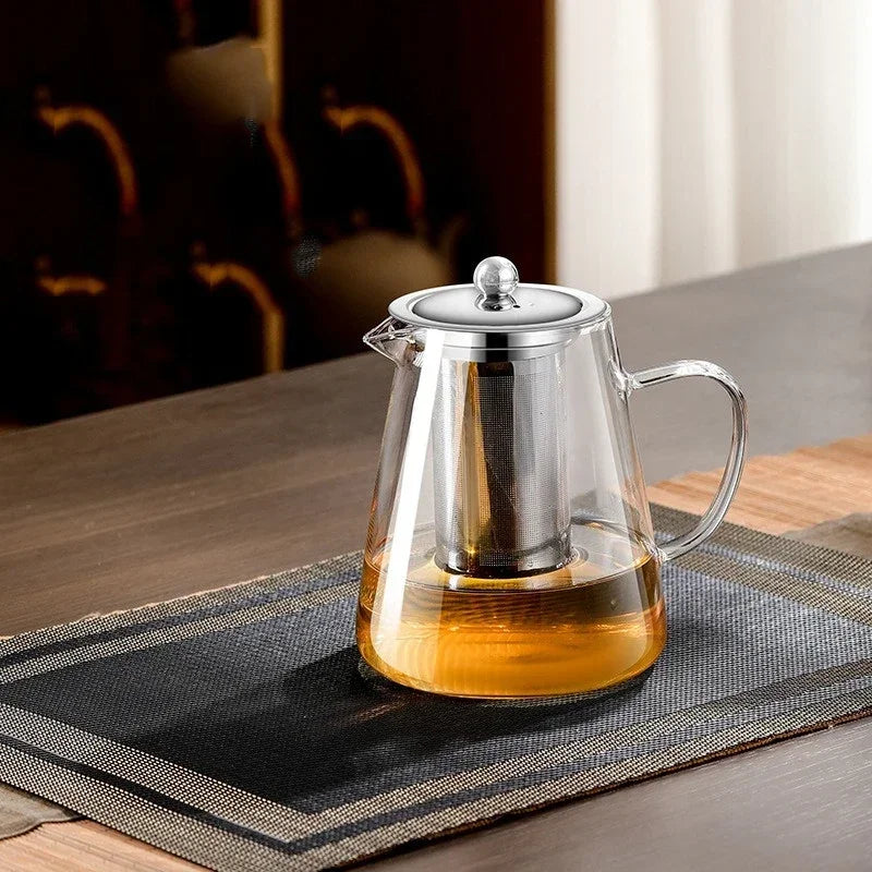 Maliben | 450ml-950ml Heat Resistant Glass Teapot – Stainless Steel Tea Filter, Flower Kettle For Kung Fu Tea, Puer And Oolong Tea