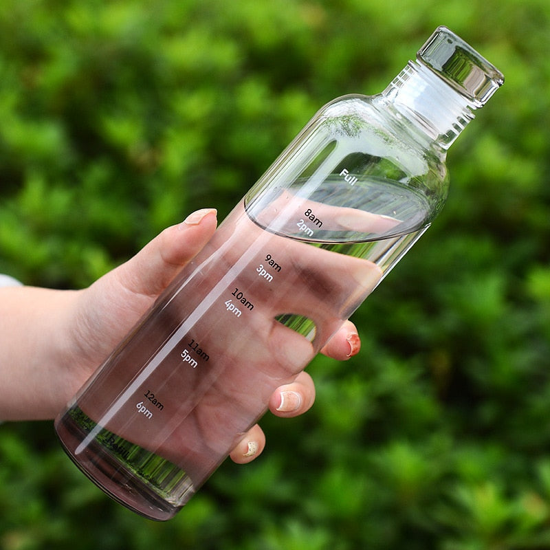 Maliben | Time Scale Heat-Resistant Glass Water Bottle