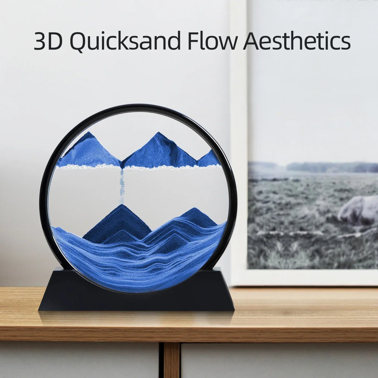 Maliben | 3d Sand Picture Aurelia Flow | MovIng Sand Art in Glass | Relaxation & Decoration | Round Design