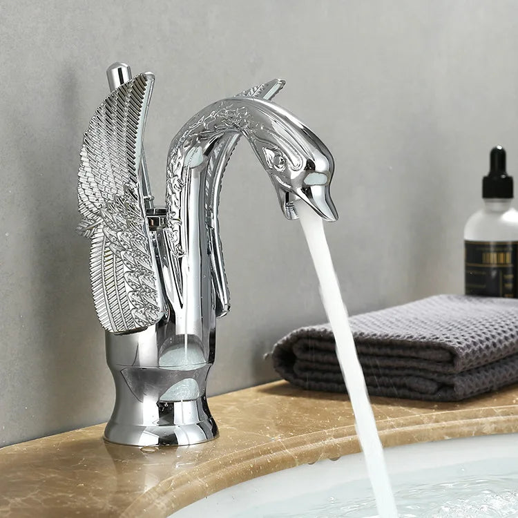 Maliben | Swan Single Handle Golden Basin Faucet