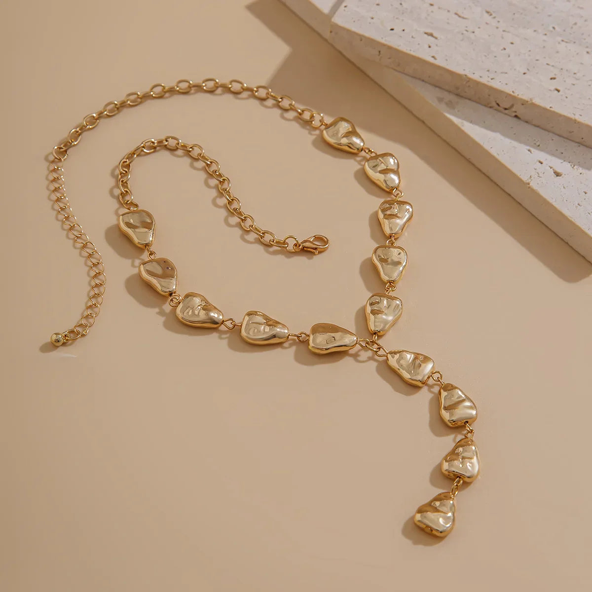 Maliben | Modern Stone Inspired Lariat Necklace