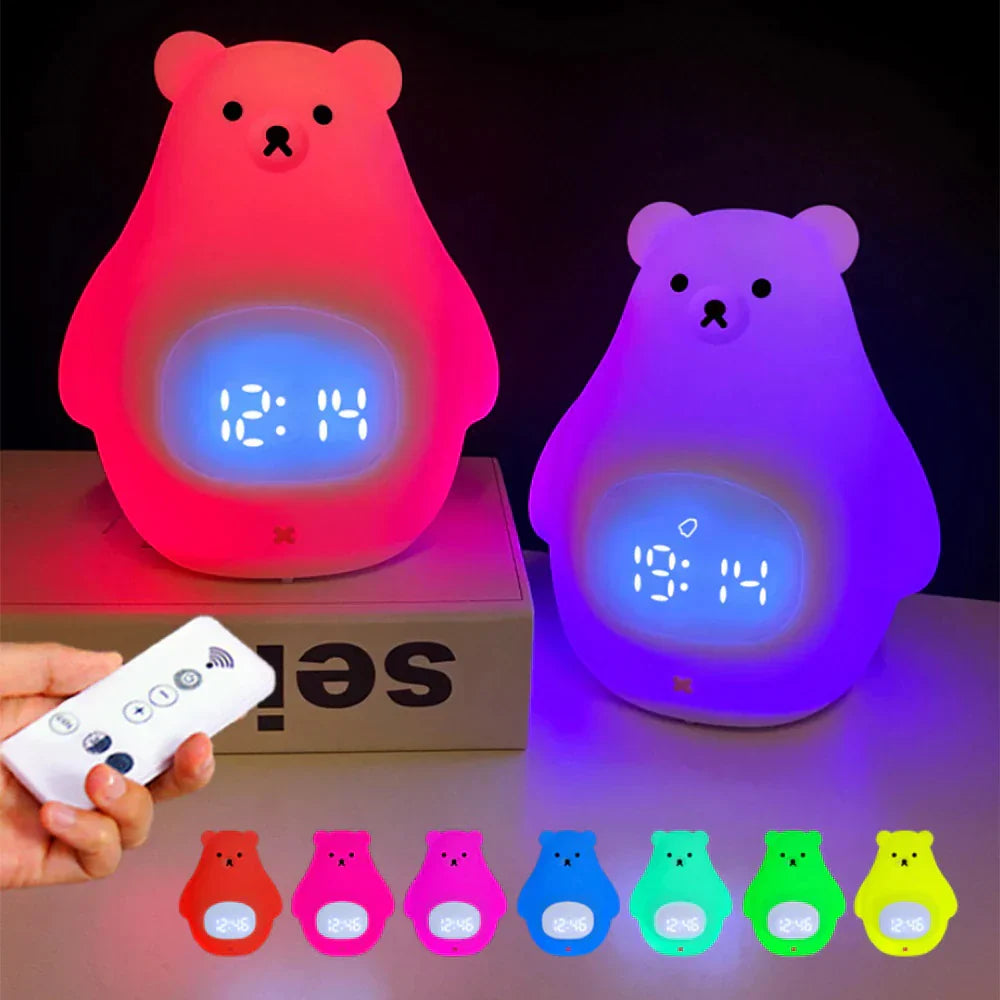 Maliben | Bear Alarm Clock - Led Night Light And Children's Alarm Clock