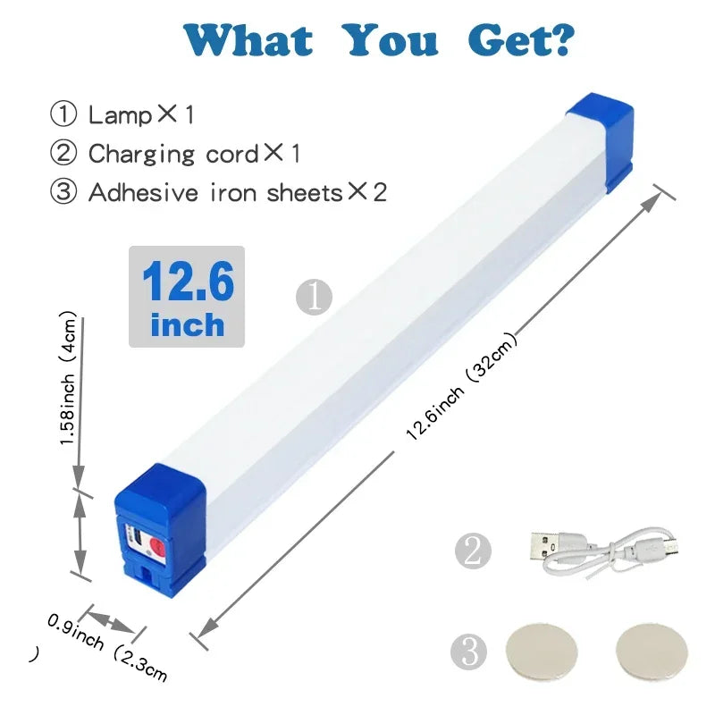 Maliben | Magnabeam Led Tube | Rechargeable Camping Lamp With Magnet & Hook | 32/52 Cm | Portable Emergency Light For Outdoor & Vehicle