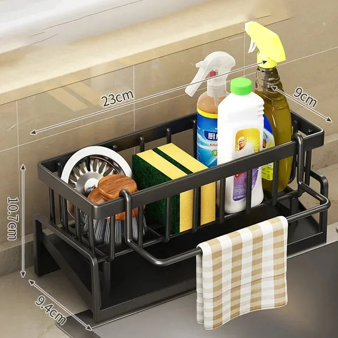 Maliben | Kitchen Soft Sponge Holder Kitchen | Multifunctional Draining Rack | For Sink, Cloths & Dish Soap | Organizer Shelf