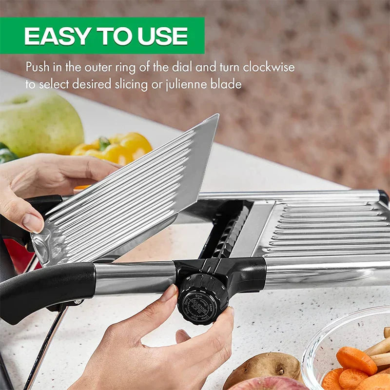 Maliben | Vegetable Cutter Schnittprofi | Adjustable Mandoline | Stainless Steel Blades | For Potatoes, Tomatoes & More