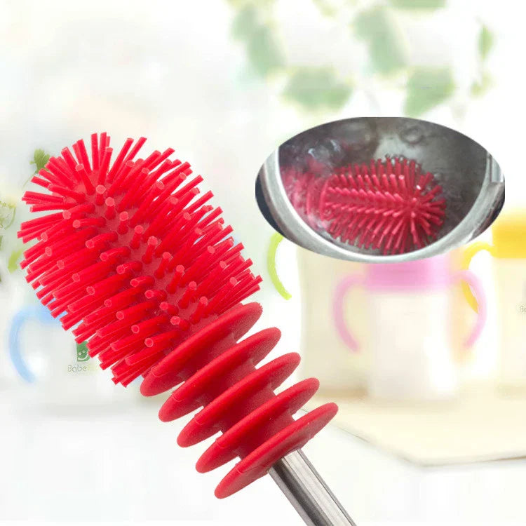Maliben | Silicone Bottle Brush With Replaceable Head – Cleaning Brush For Baby Bottles