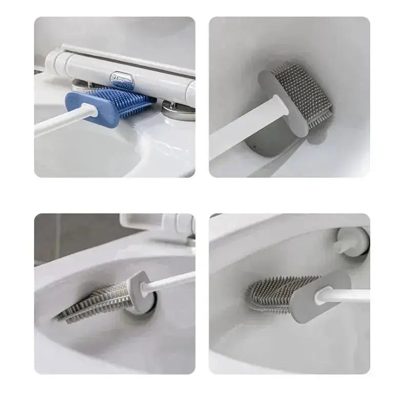 Maliben | Toilet Brush Hygiebrush Duoclean | 2-In-1 Silicone Toilet Brush Set With Wall Mount | Antibacterial & Space-Saving