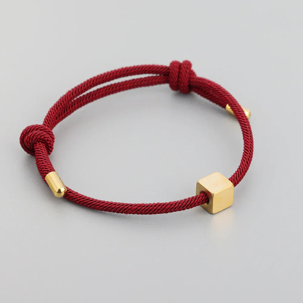 Maliben | Adjustable Couples Box Letter Initial Bracelets