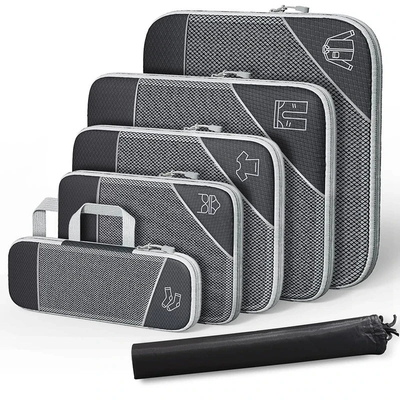 Maliben | Packease Travel Organizer Set | 6-Piece | Compressible Suitcase Bags | Waterproof & Space Saving
