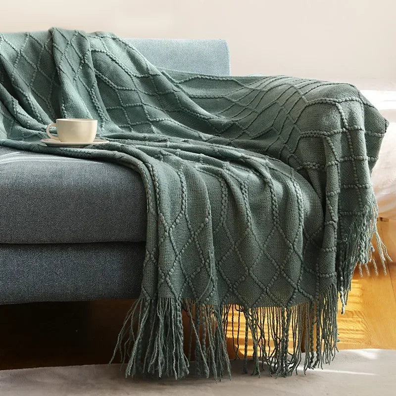 Maliben Nordic Style Dick Knitted Blanket