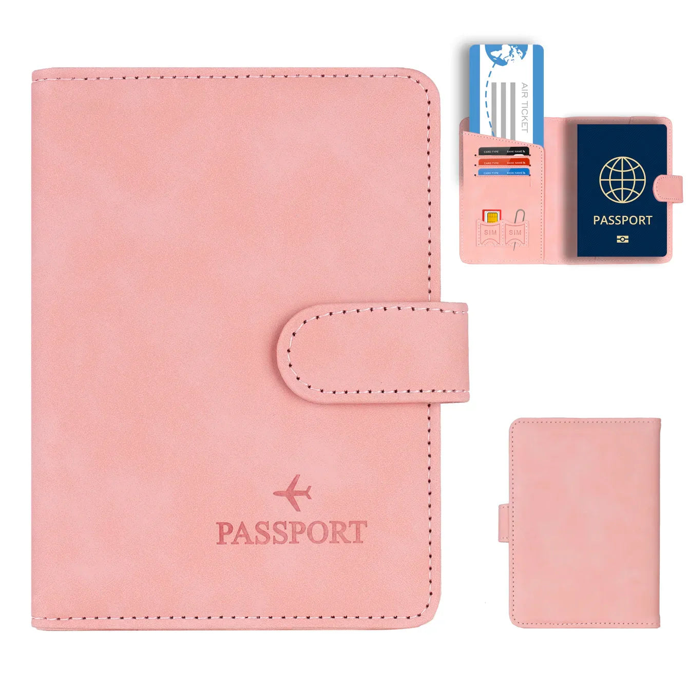 Maliben | Passport Holder Travello | Rfid Protection | Real Leather Look | For WoMen & men