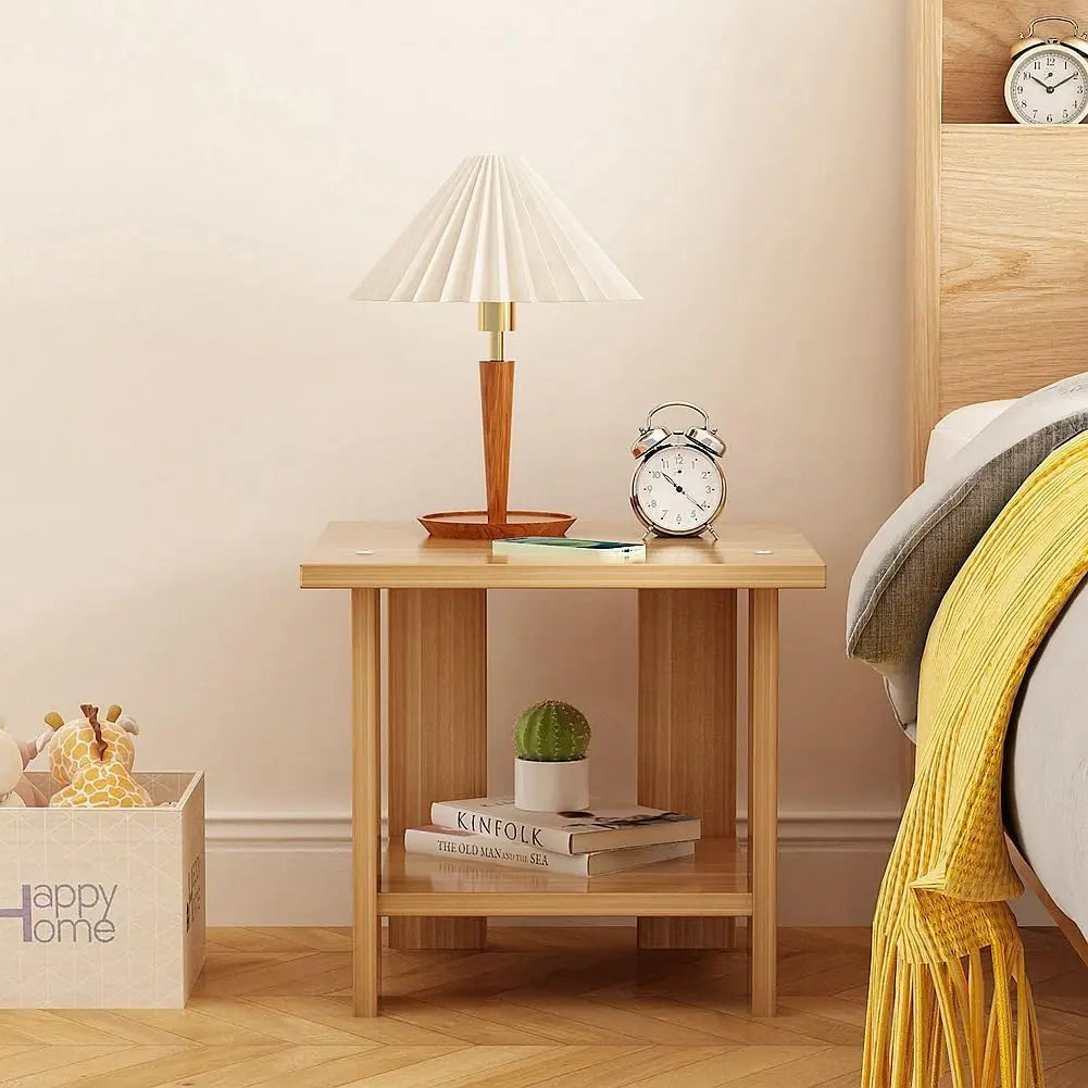Maliben | Solid Wooden Nightstand With Two Layers In Modern Design