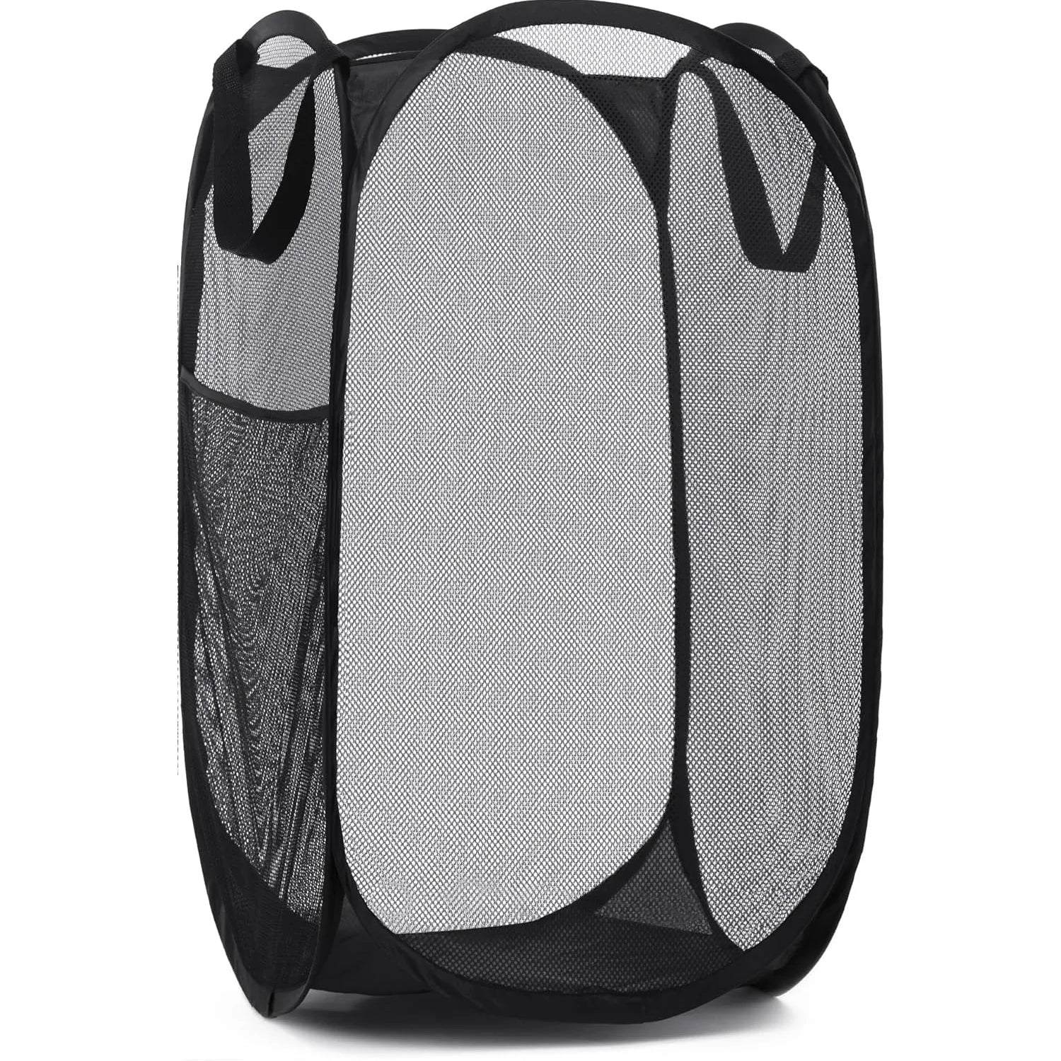 Maliben | Luftwäsche Laundry Basket Large | Foldable & Breathable | With Side Pocket & Carry Handles | For Home & Travel