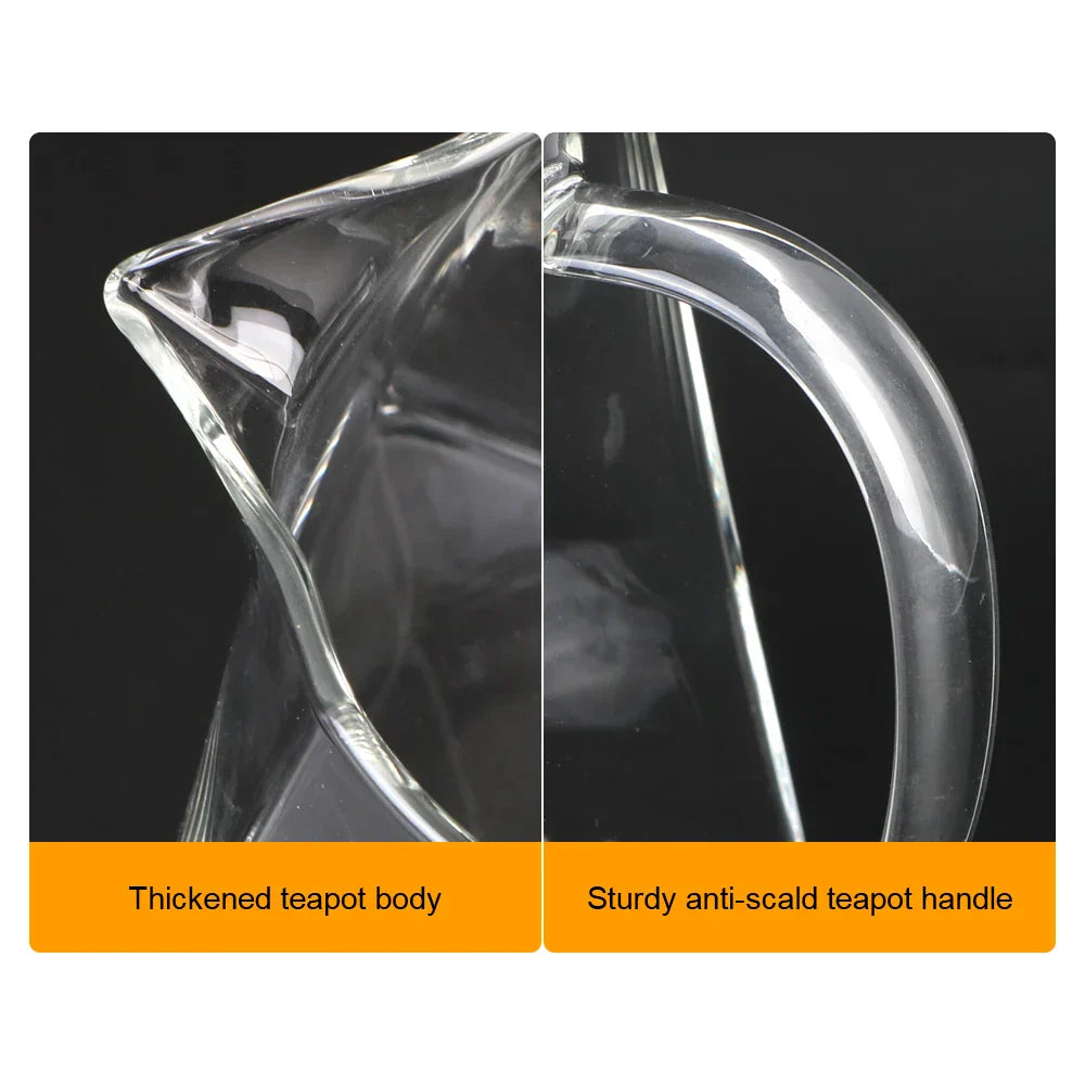 Maliben | Teavora Glass Teapot With Stainless Steel Infuser | Heat Resistant & Dishwasher Safe | For Loose Tea & Tea Flowers | 550/750/950 Ml