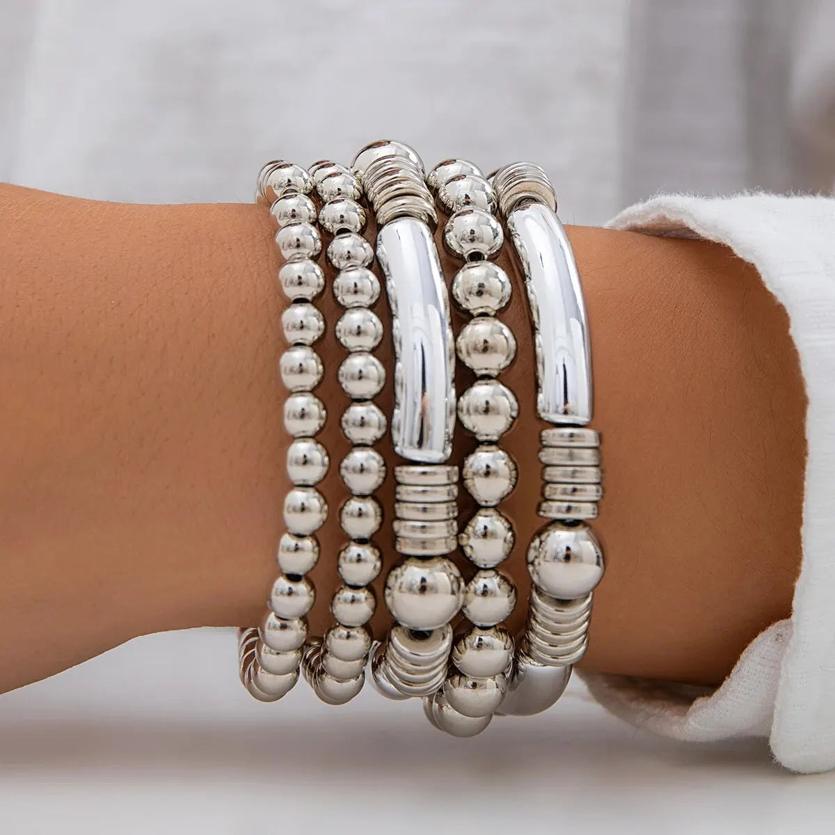 Maliben | 5pc Beaded Bracelet Stack Set