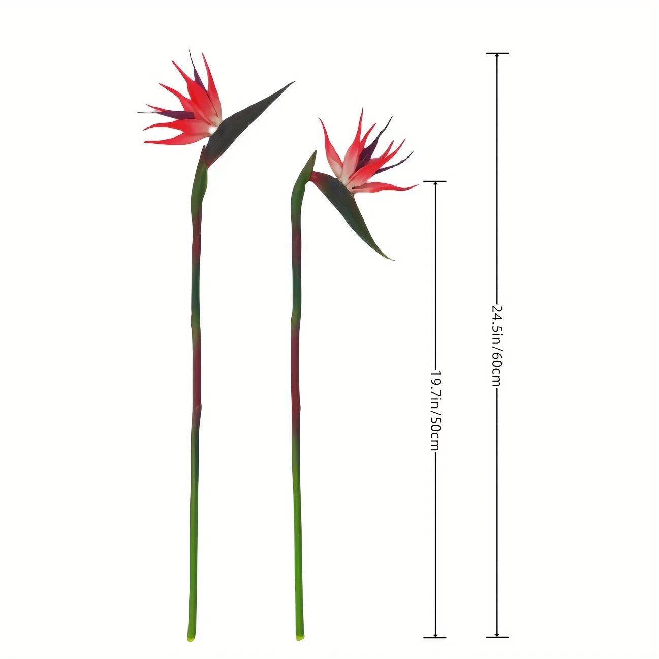Maliben | Floriva 3 Piece Set Artificial Strelitzias | Bird Of Paradise Flowers | 24.5 Cm Long Stems | Decoration For Home, Office & Events
