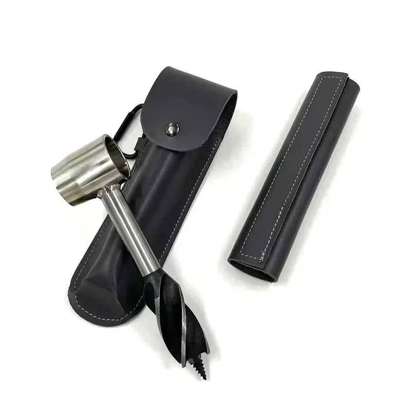 Maliben | Bushcraft Hand Drill Ferrodrill | Outdoor Survival Tool | Robust Carbon Steel | 16.5 Cm