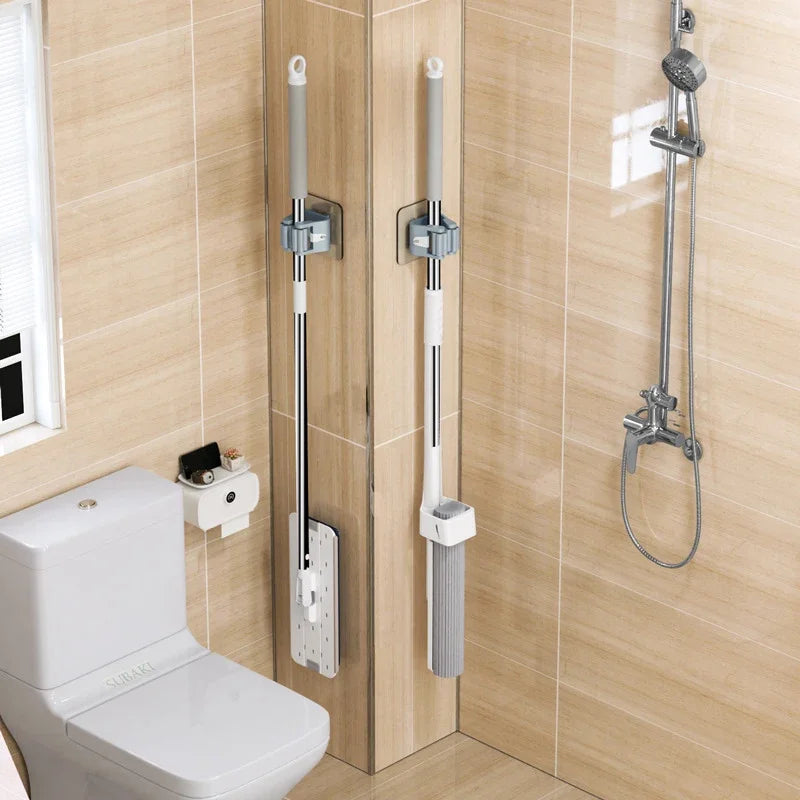 Maliben | Mop Holder Fixogrip | Self-Adhesive & WaterproOf | Wall Mount Without Drilling | Set of 4