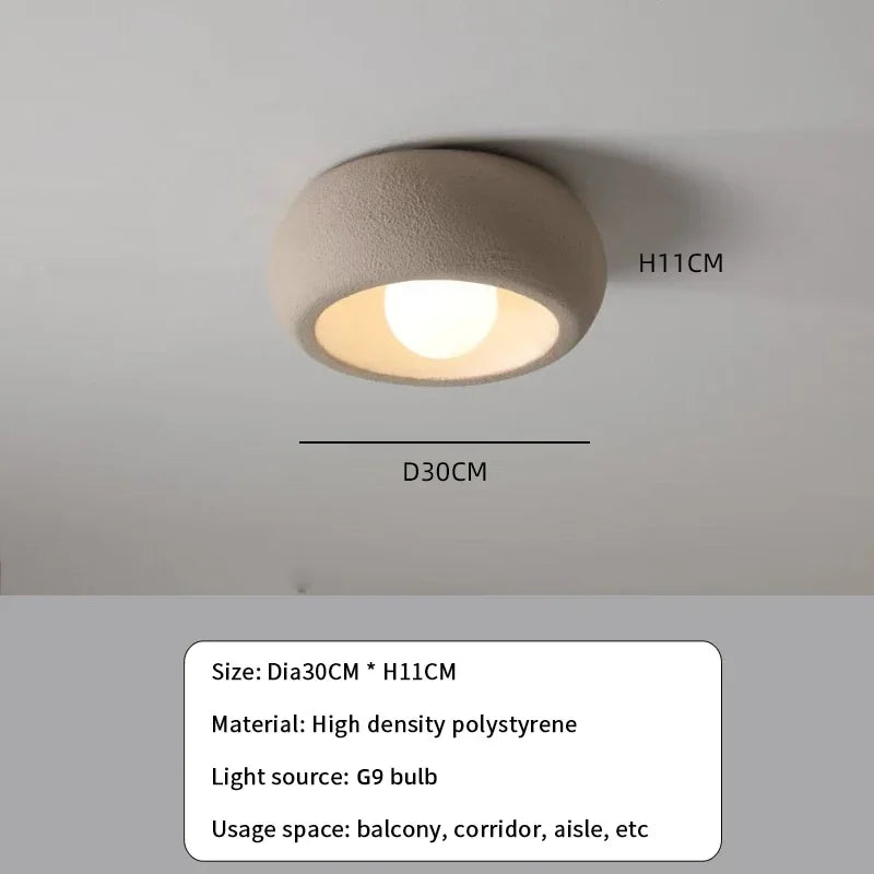 Maliben | Japanese Wabi-Sabi Round Ceiling Lamp Led