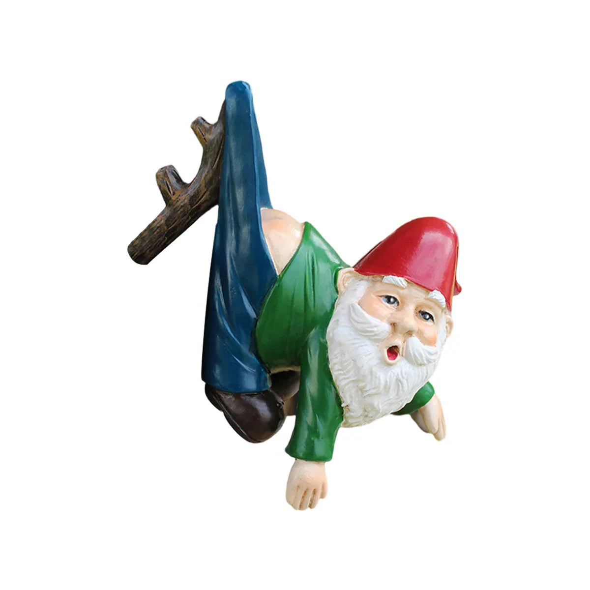 MAliben | Funny Gnome Flower Pot Hanger Made Of Resin With Pants On a Branch