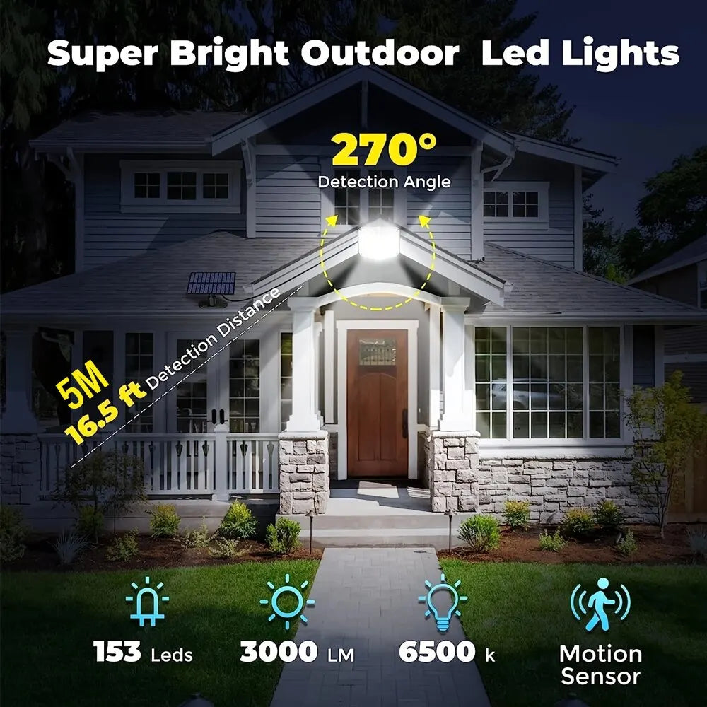 Maliben | Solarbeam 153 | 270° Super Bright | Motion Sensor & Remote Control | Ip65 Waterproof