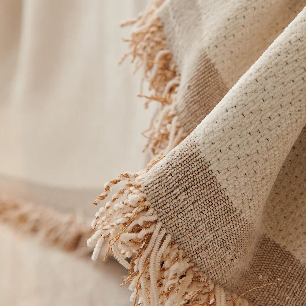 Maliben | Scandiloom Tassel Blanket | Four Seasons | Sofa & Scratch Protection | Blanket & Rug In One Description: