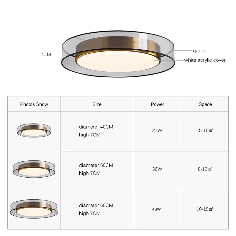Maliben | Modern Round Ceiling Lamp Led Dimmable