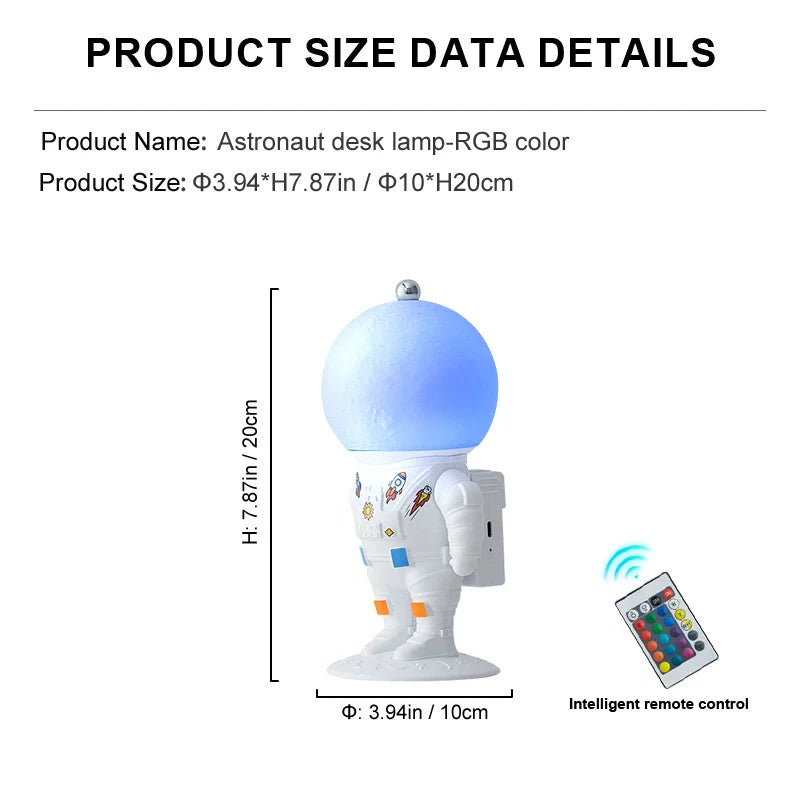 Astronaut Moon Lamp Resin Night Light Bedroom Bedside Decor Creative Gift