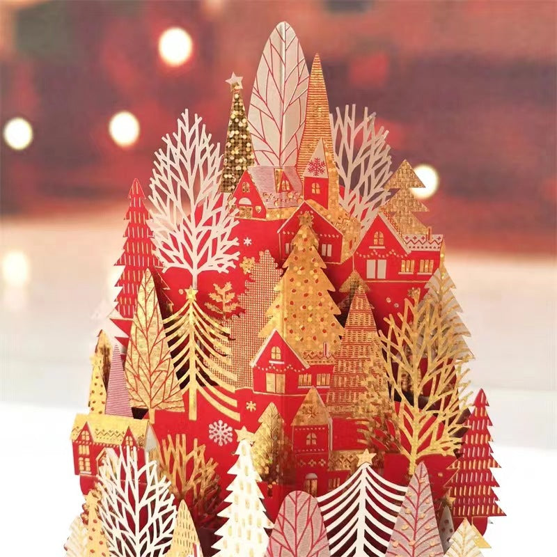 Christmas 3d Pop Up Bronzing Greeting Card