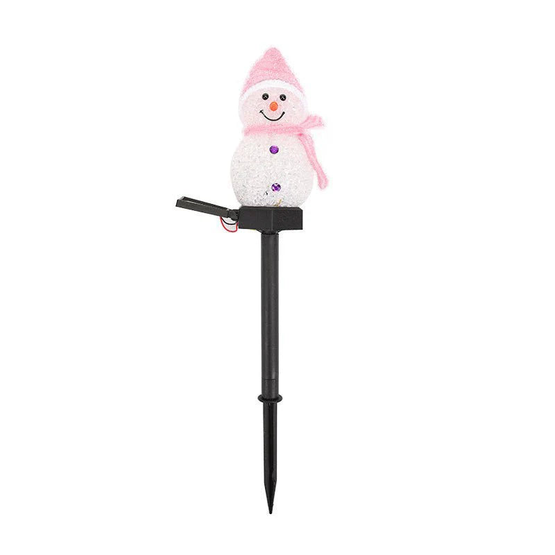 Outdoor Solar Led Snowman Garden Stake