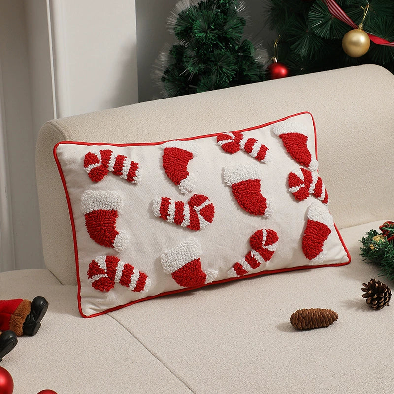 3d Tufted Velvet Christmas Throw Pillow