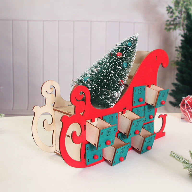 Wooden Desktop Christmas Countdown Calendar