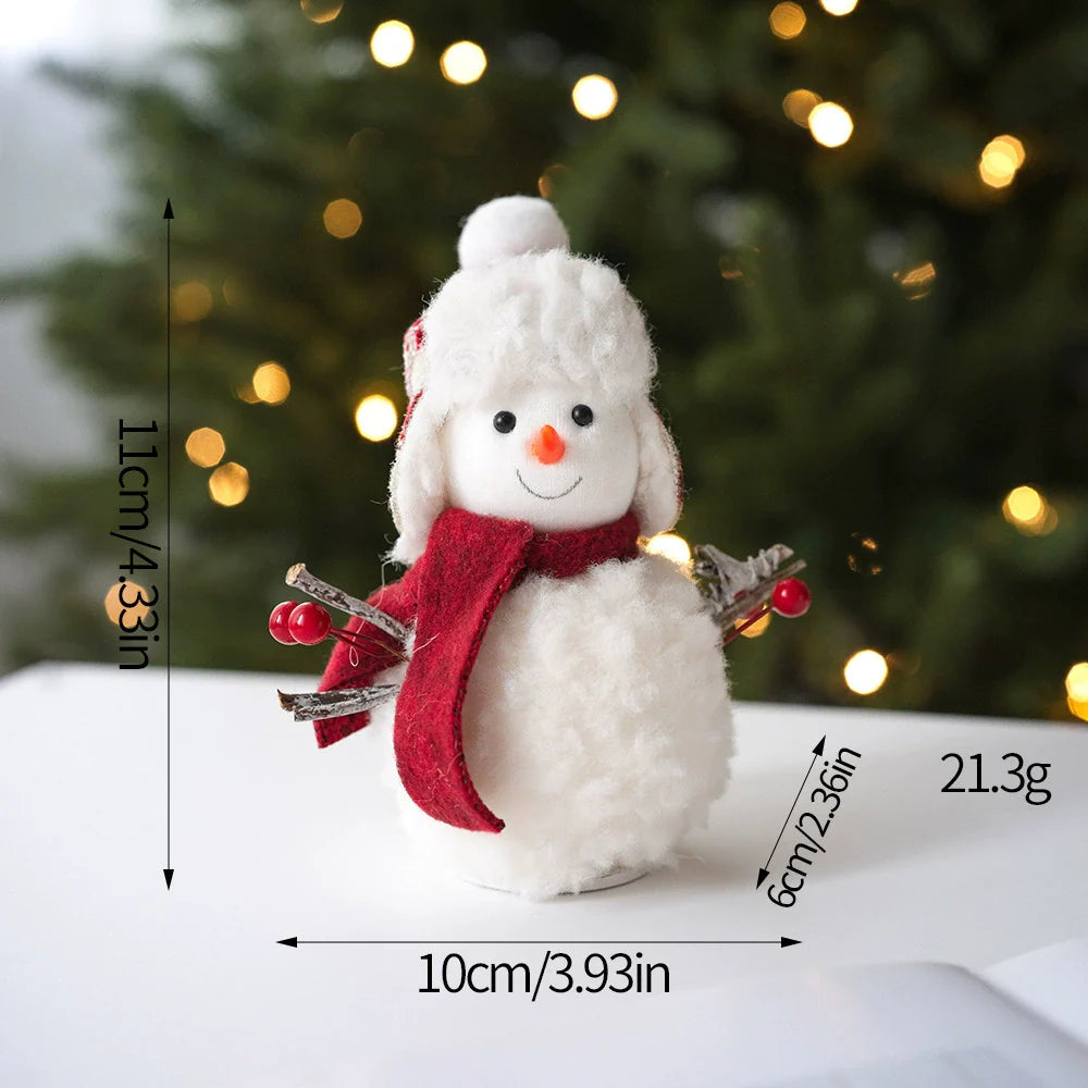 Plush Knitted Christmas Snowman Doll Ornament