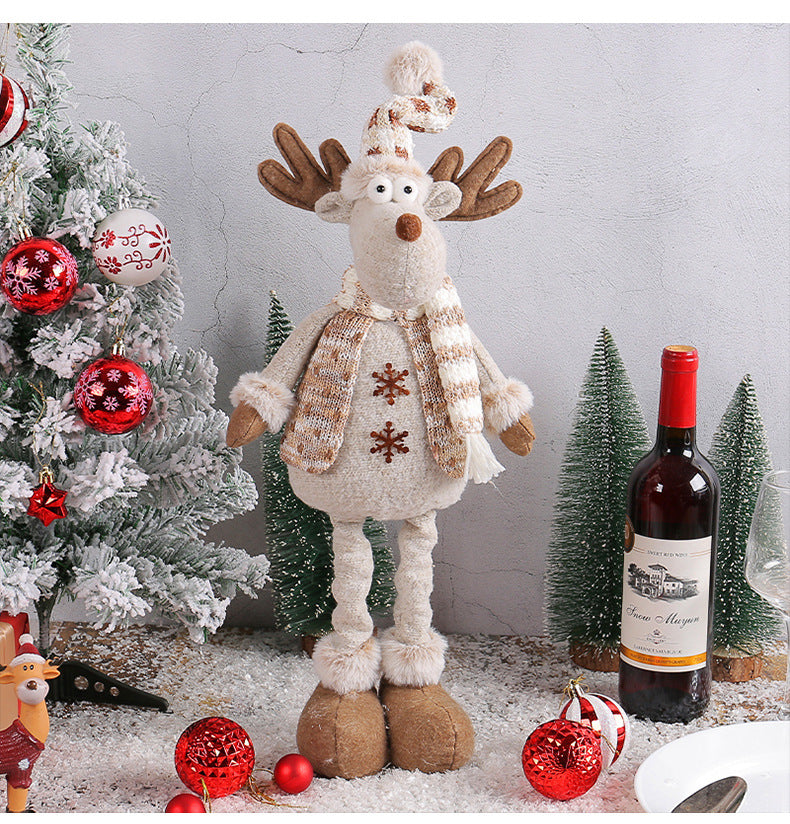 Knitted Telescopic Snowman Elk Christmas Doll