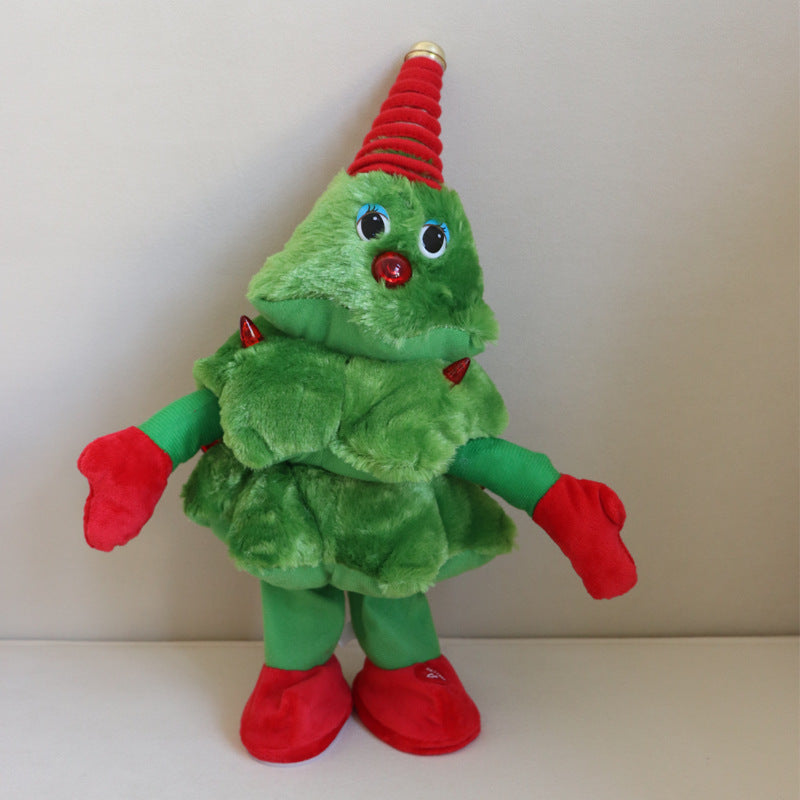 Electric Luminous Recording Christmas Tree Plush Doll