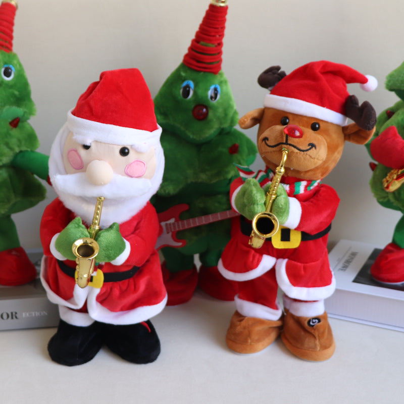 Electric Luminous Recording Christmas Tree Plush Doll