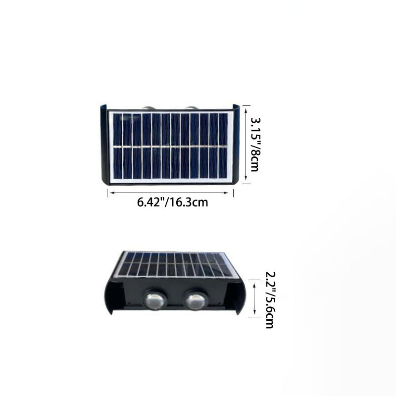 Maliben | Lumiora Modern Solar-Led Wall Lamp For Outdoors | Rectangular Design | Ip56 Waterproof | Different Sizes & Light Intensities