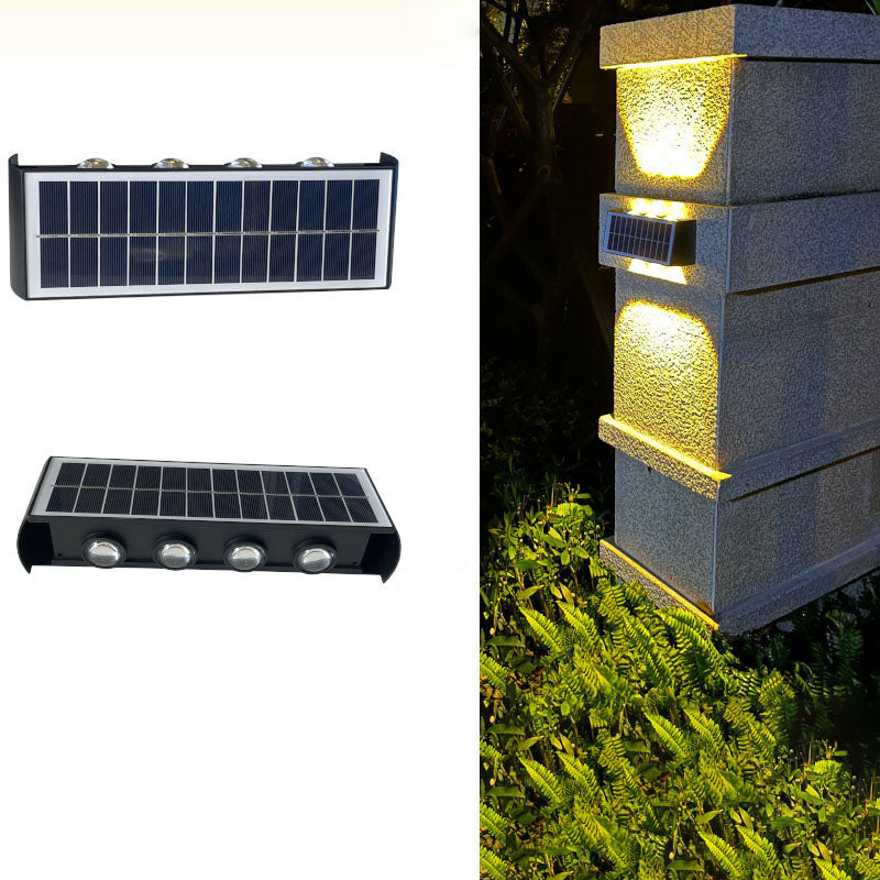 Maliben | Lumiora Modern Solar-Led Wall Lamp For Outdoors | Rectangular Design | Ip56 Waterproof | Different Sizes & Light Intensities