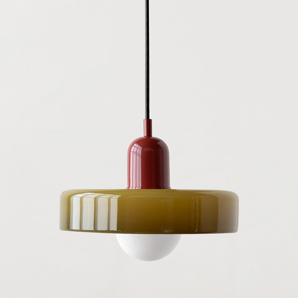 Maliben | Bauhaus Pendant Light | Colored Glass, Adjustable Height & Ideal For Dining Rooms And Modern Interiors