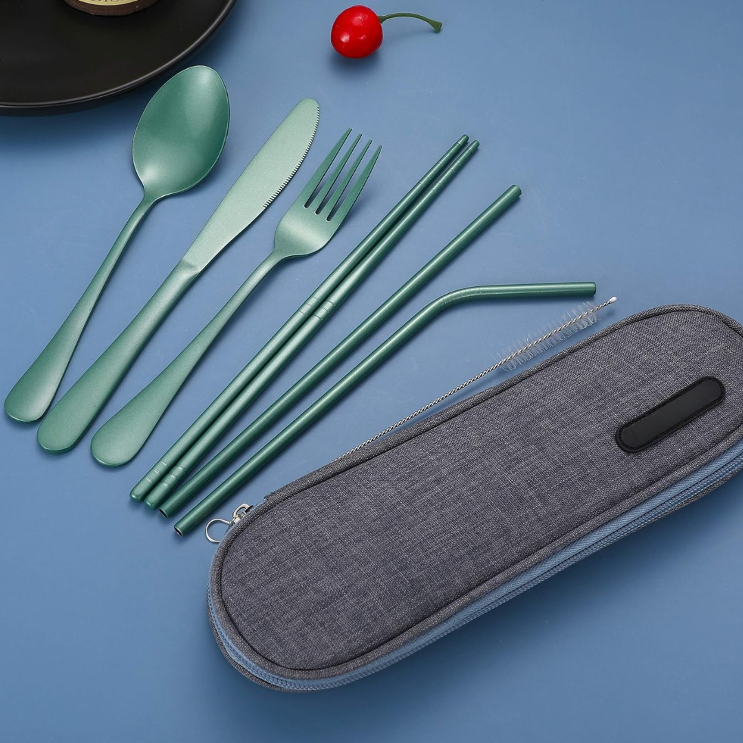 Maliben | Cutlery Set Gocutlery | 4-Piece For On The Go | Stainless Steel & Bpa-Free | With Transport Case