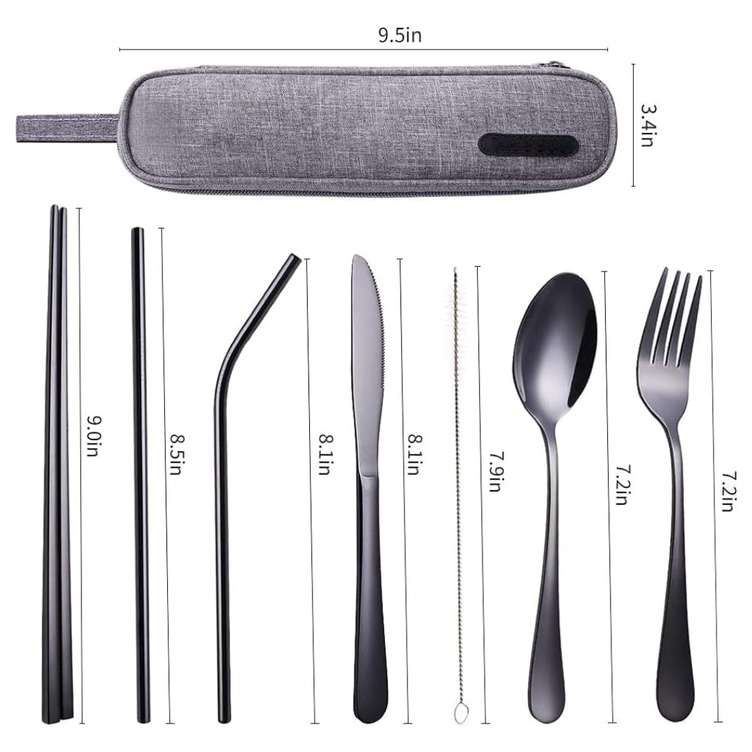 Maliben | Cutlery Set Gocutlery | 4-Piece For On The Go | Stainless Steel & Bpa-Free | With Transport Case