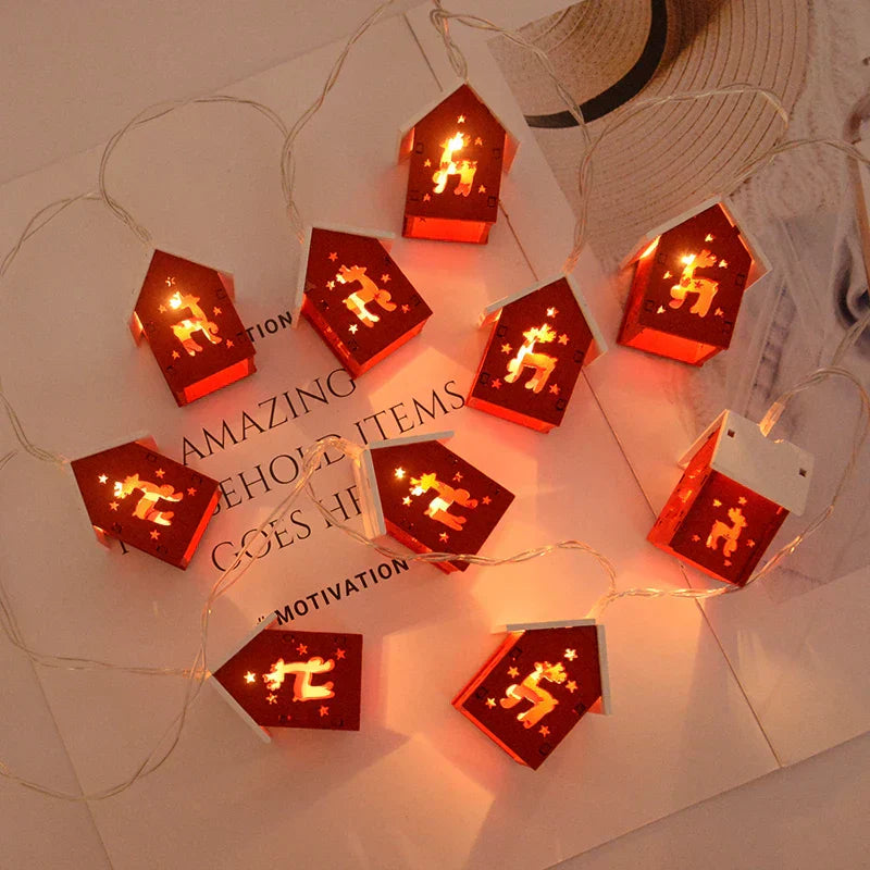 Maliben | Enchanting Wooden Led House Light Strip – Create Magic And Warmth This Christmas