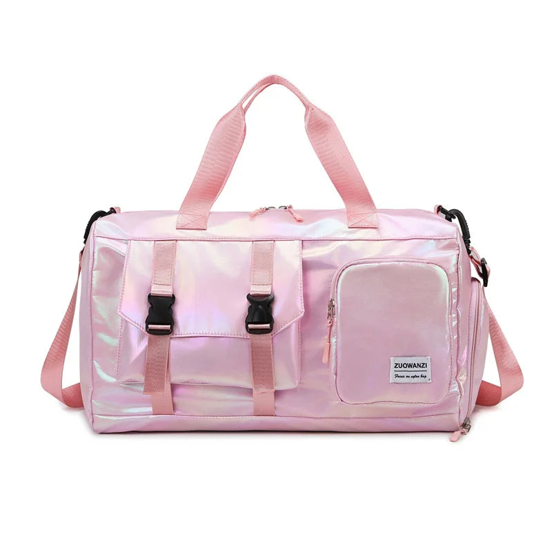 Maliben Lumivista Holographic Weekender Bag — Shoe Compartment