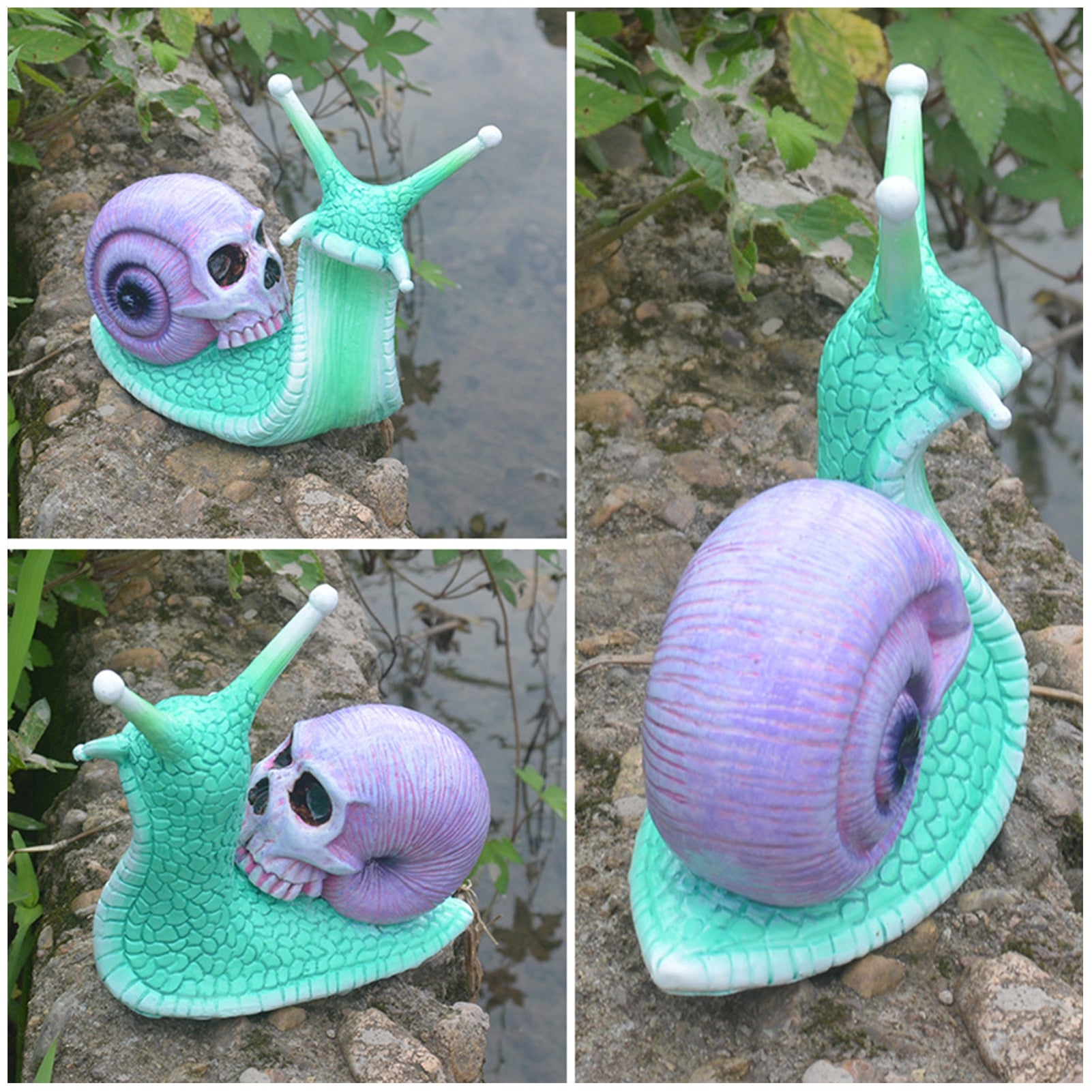 Maliben | Snail Skull Halloween Patio Sculpture