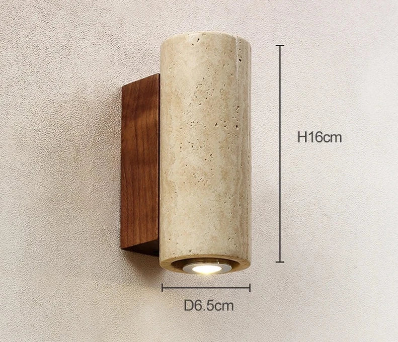 Maliben | Modern Natural Led Wall Lamp Made Of Travertine