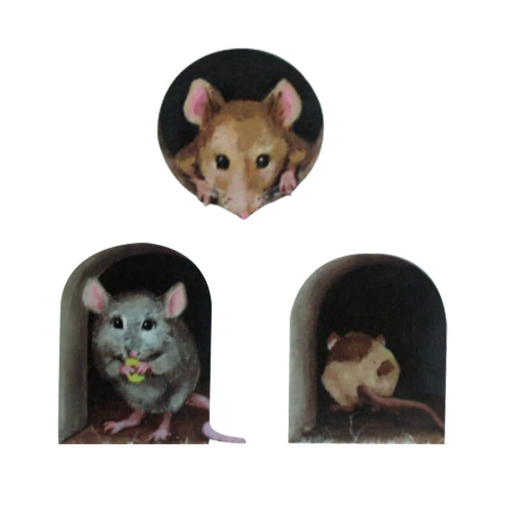 Maliben | 3d Mouse Hole Funny Wall Stickers