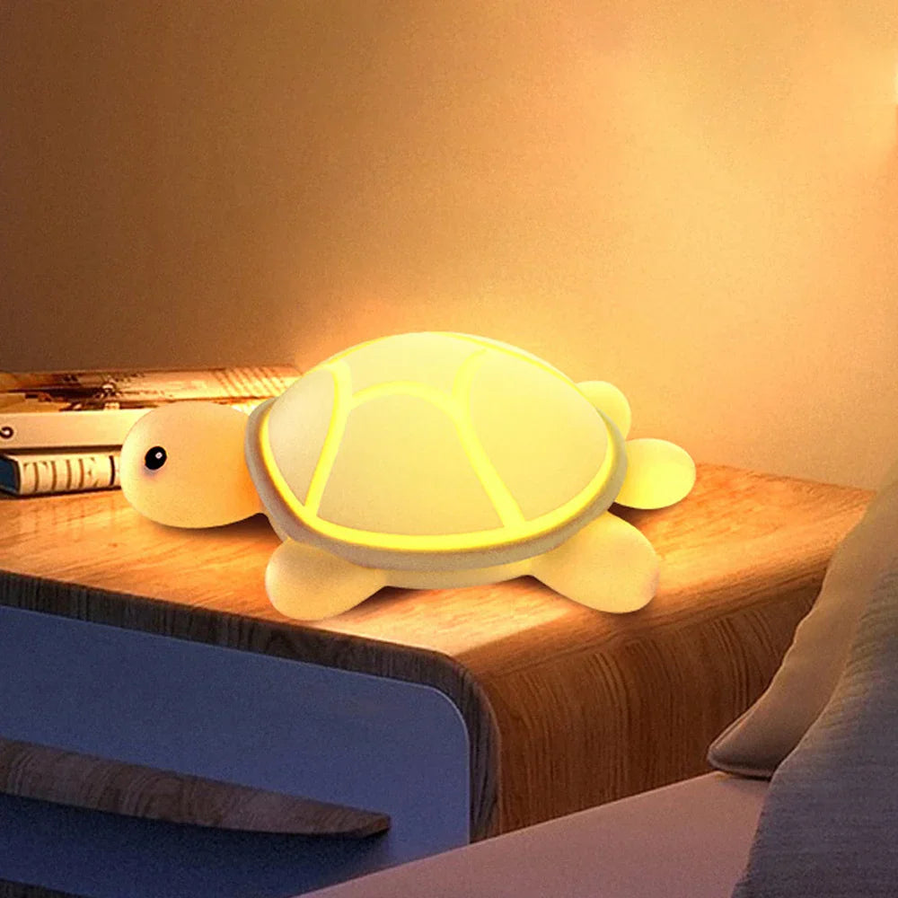 Maliben | Shellglow Led Night Light | Cute Turtle | Soft Silicone | Color Change & Warm Light | Usb-C Rechargeable | 10.2 × 15.8 × 6.1 Cm