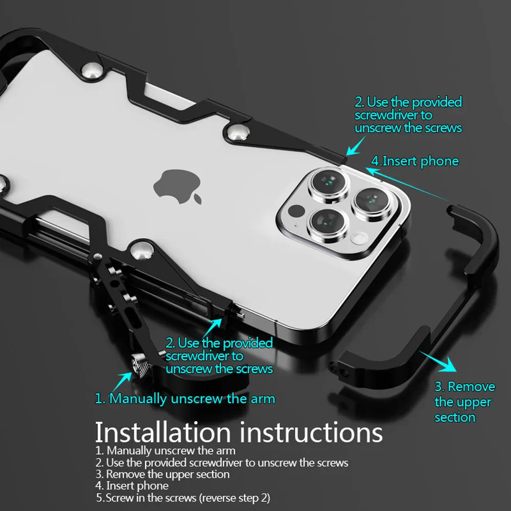 Maliben | Tactical Grip Shockproof Alloy Frame Iphone Case