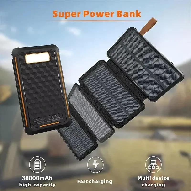 Maliben | Solar-Powerbank Suncharge Fold | Foldable Solar Panel & Usb Output | Waterproof & Outdoor Suitable | For Phone, Camping & Travel