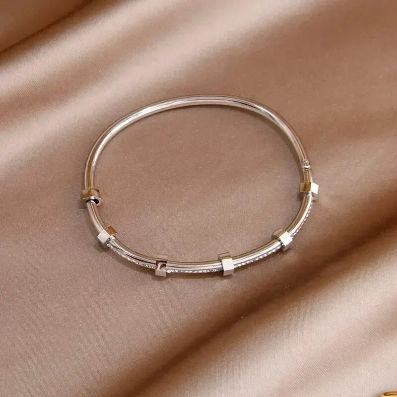 Maliben | Classy Diamond Hex Bangle Bracelet